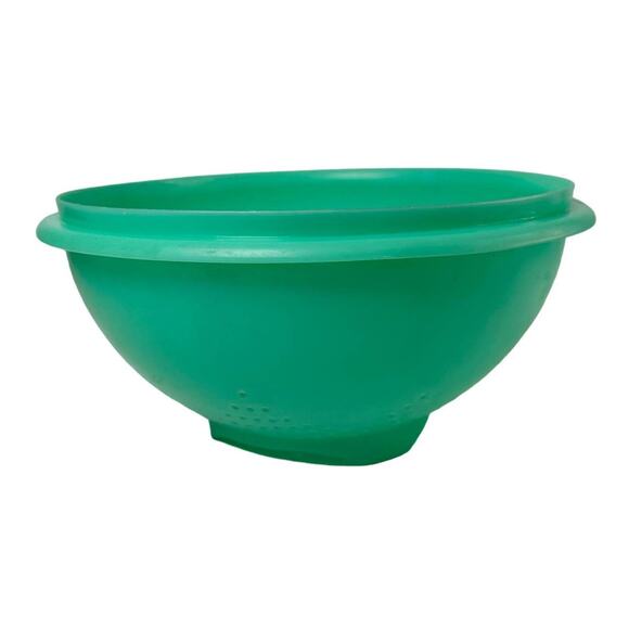 Vintage 1970s Tupperware Jadeite Green Colander Food Strainer 332-8 Bowl VTG - Picture 4 of 4